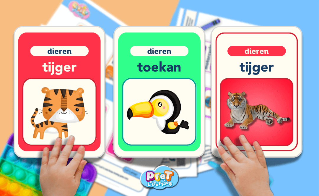 Woordkaarten Jungle Dieren – Printable voor Leren Praten-Pretlettertjes Shop