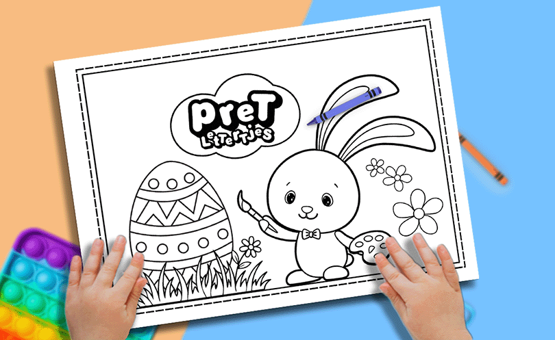 Paashaas Kleurplaat-Pretlettertjes Shop