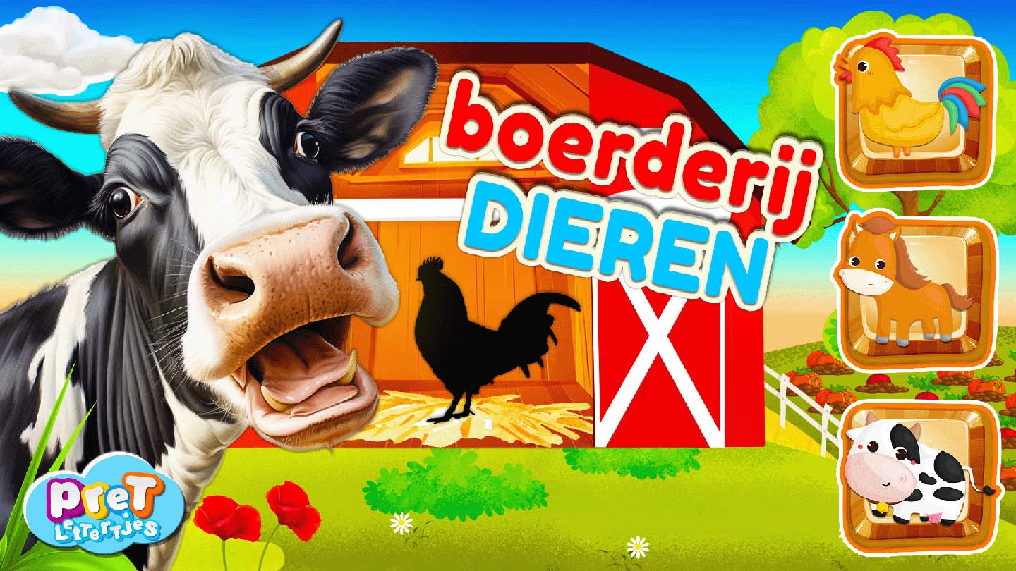 Bonuspret - Pretlettertjes Boerderijdieren Stickerkaart deel 1 - Printable-Pretlettertjes Shop
