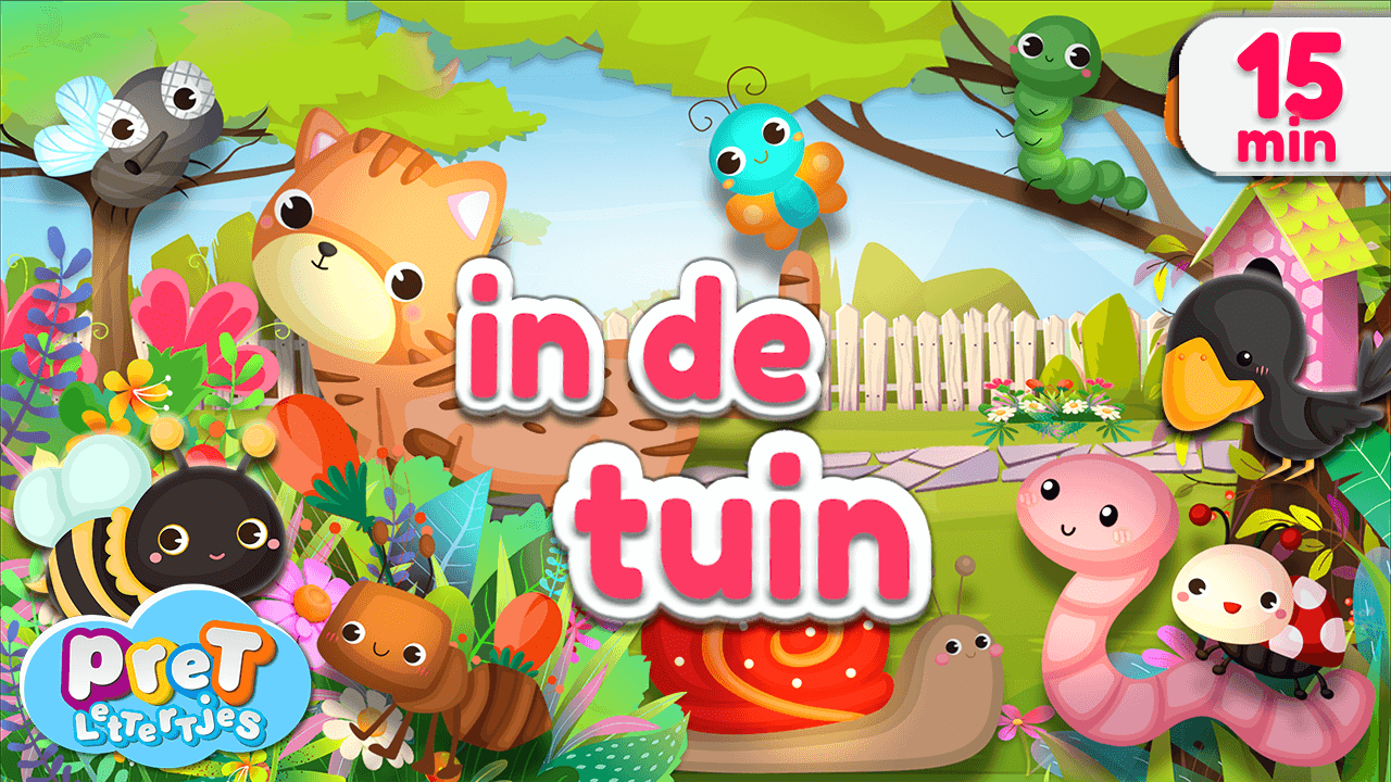 Bonuspret Woordkaarten - Pretlettertjes Dieren en Insecten in de Tuin - Printable-Pretlettertjes Shop