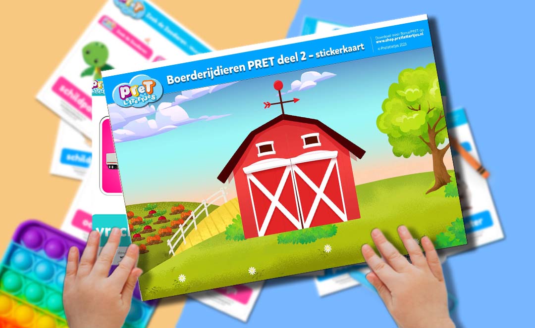 Bonuspret - Pretlettertjes Boerderijdieren Stickerkaart deel 2 - Printable-Pretlettertjes Shop