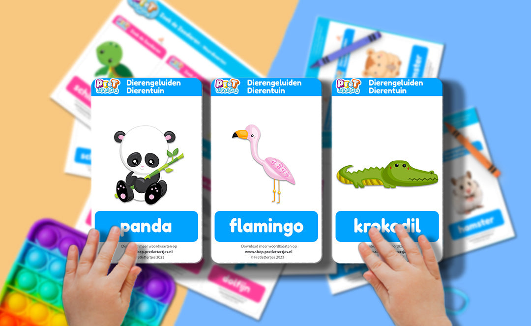 Bonuspret Woordkaarten - Pretlettertjes Dierentuindieren 2 - Printable-Pretlettertjes Shop