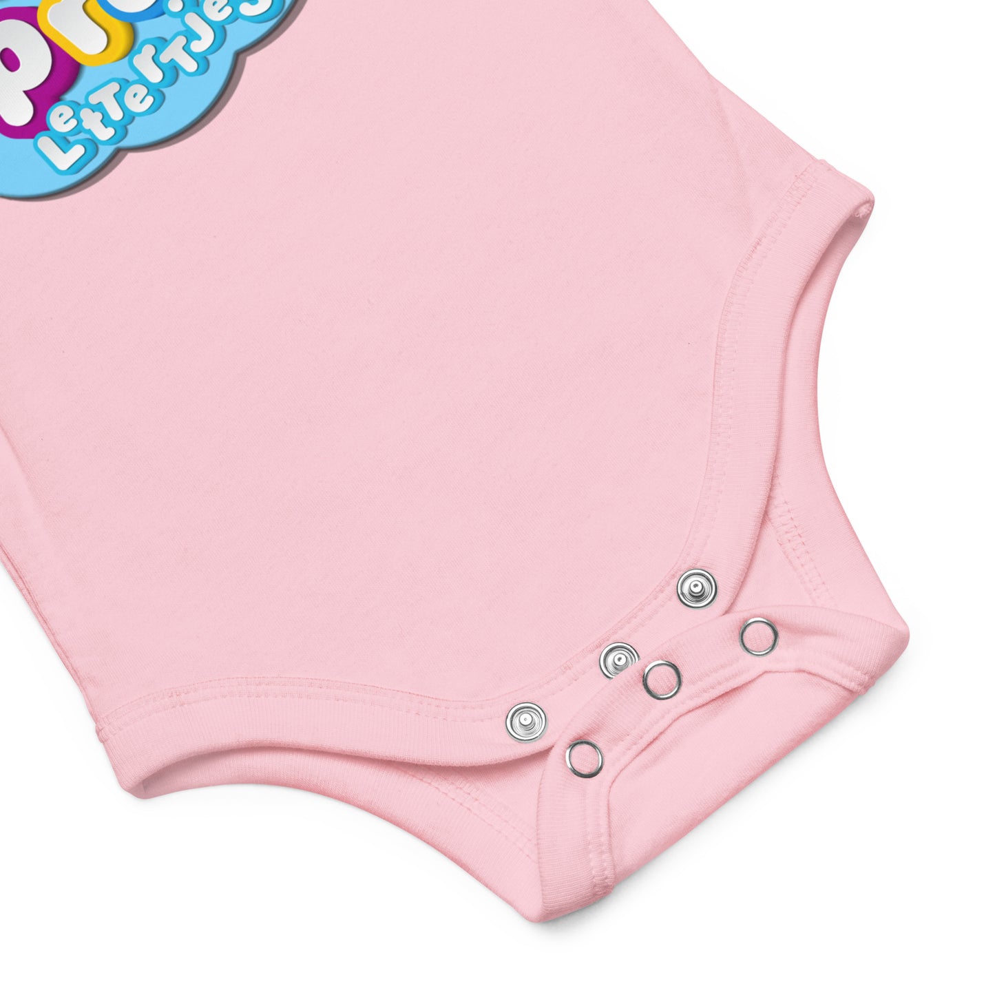 Baby romper met korte mouw - dierenpret - roze-Pretlettertjes Shop