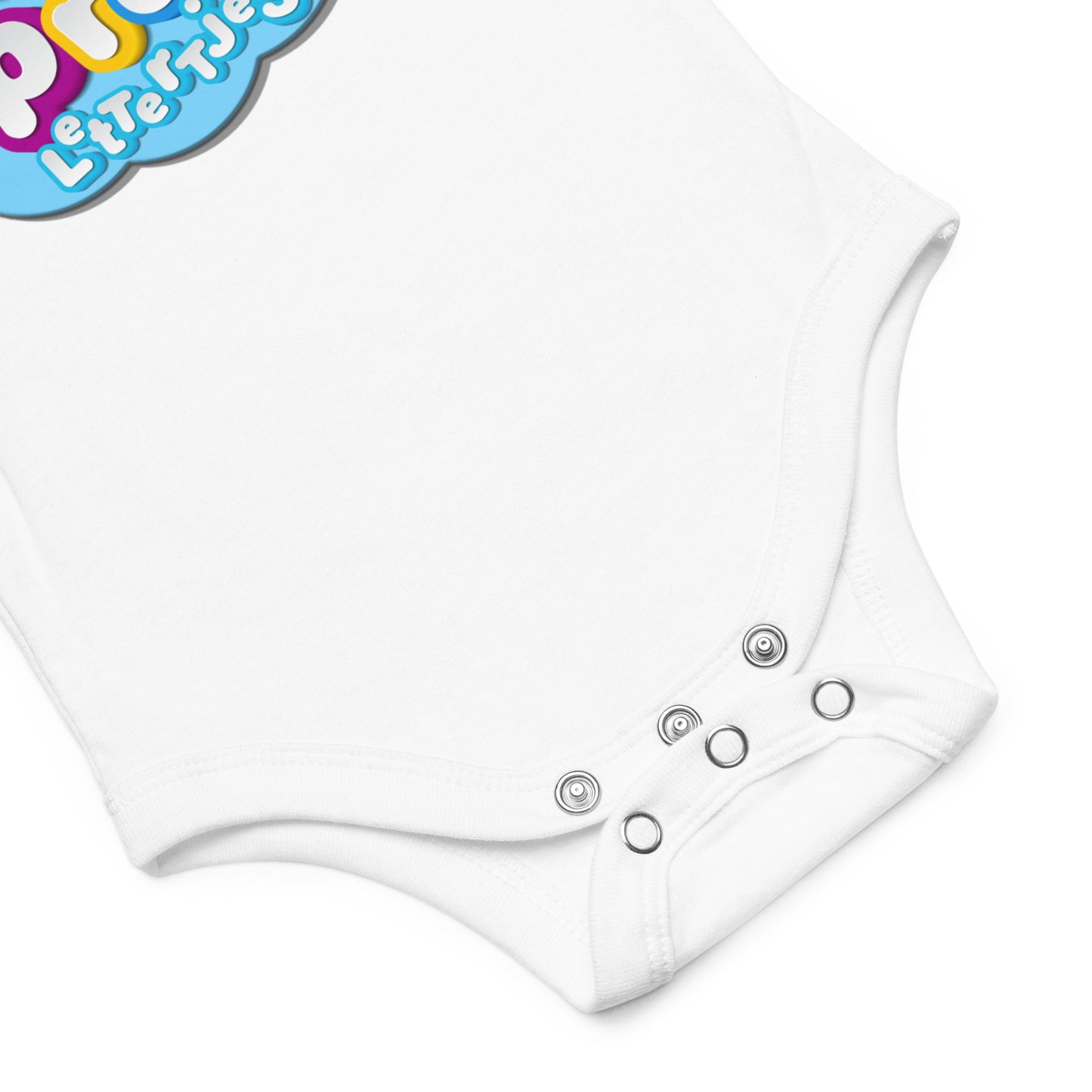 Baby romper met korte mouw - dierenpret - wit-Pretlettertjes Shop