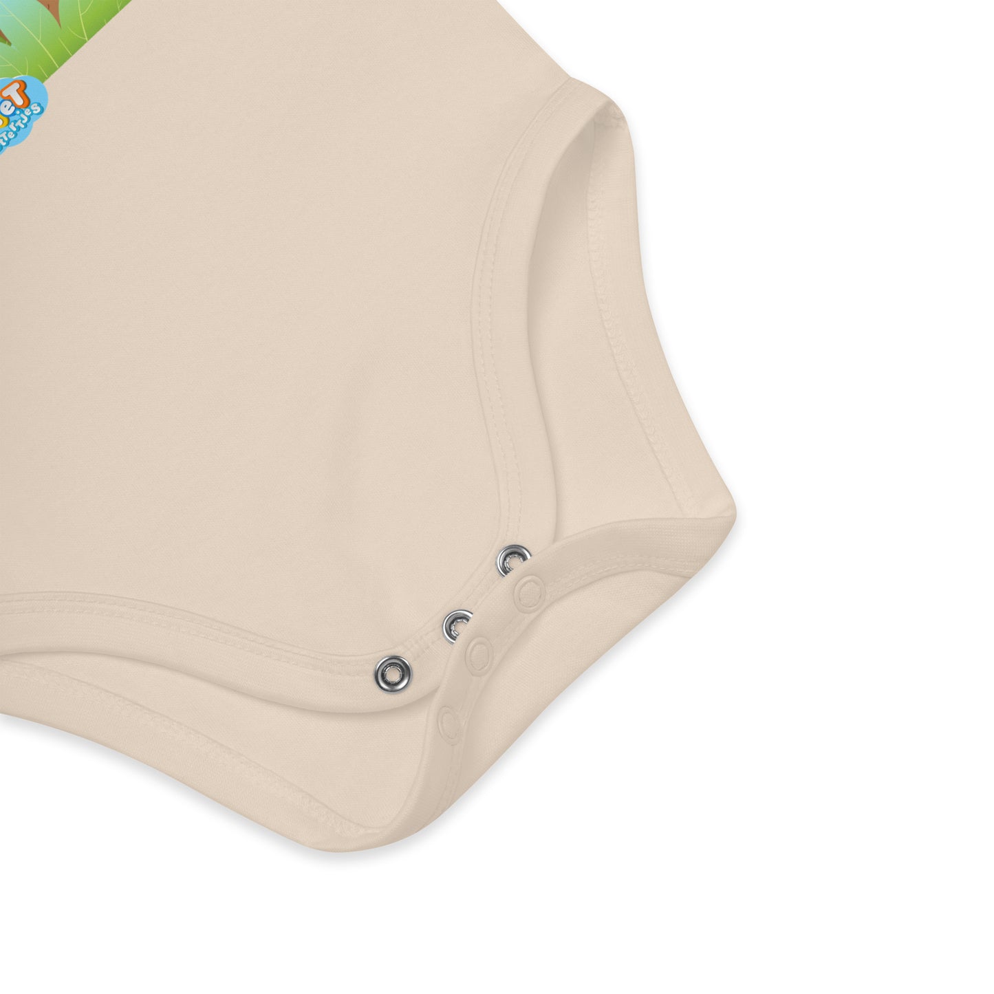 Baby Romper van Bio katoen - Bosdieren - Kleur Organic Naturel-Pretlettertjes Shop