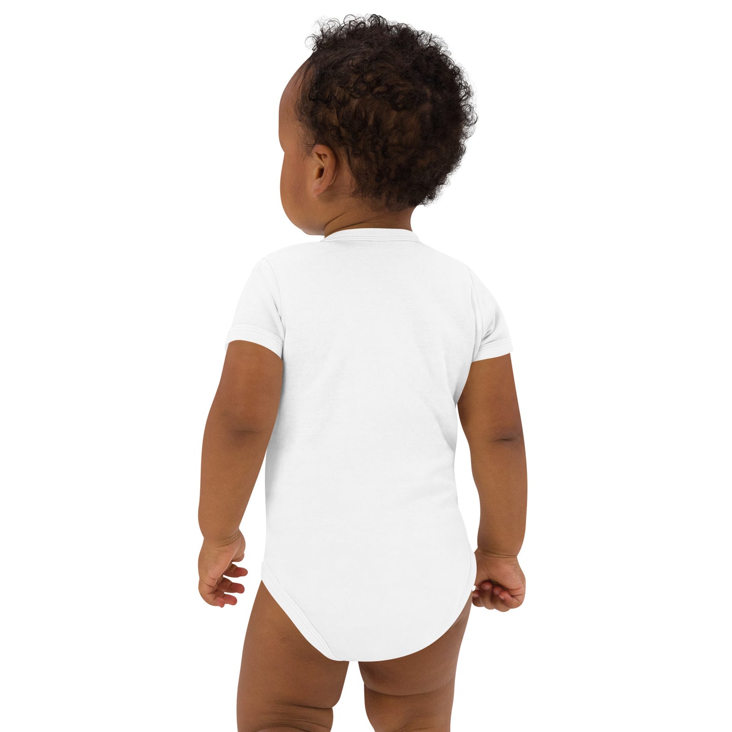Baby romper van biologisch katoen - bosdieren - wit-Pretlettertjes Shop