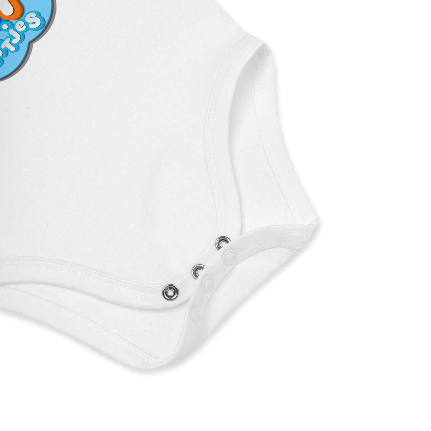 Baby romper van biologisch katoen - DierenPRET - kleur wit-Pretlettertjes Shop