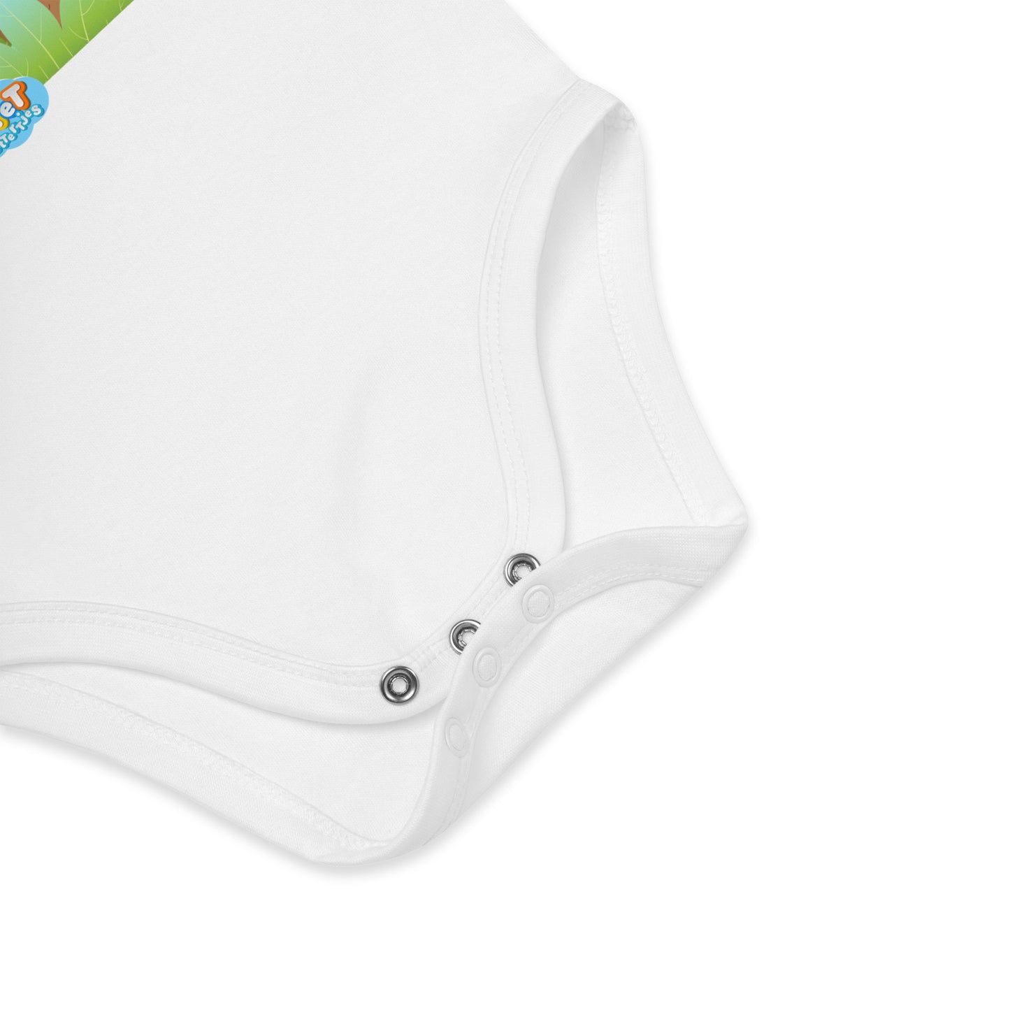 Baby romper van biologisch katoen - bosdieren - wit-Pretlettertjes Shop
