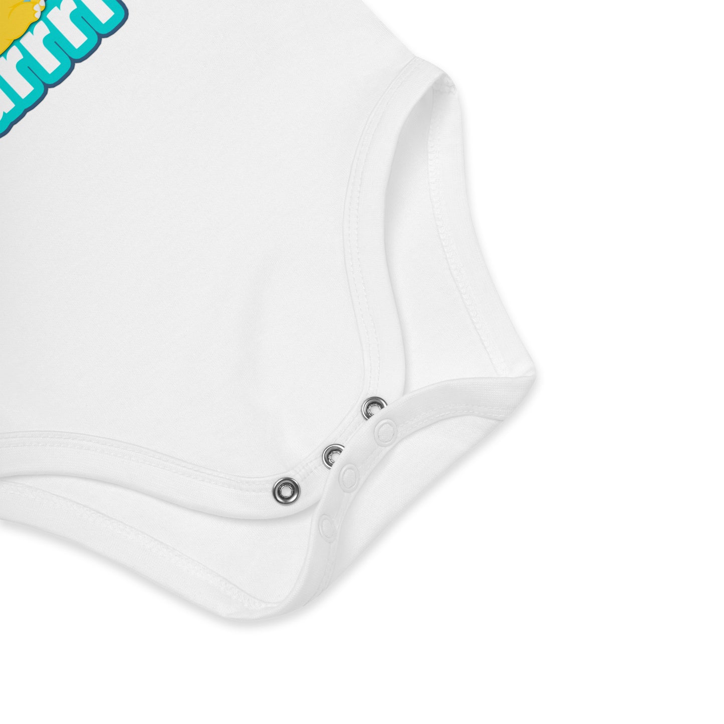 Baby romper van biologisch katoen - dino - wit-Pretlettertjes Shop