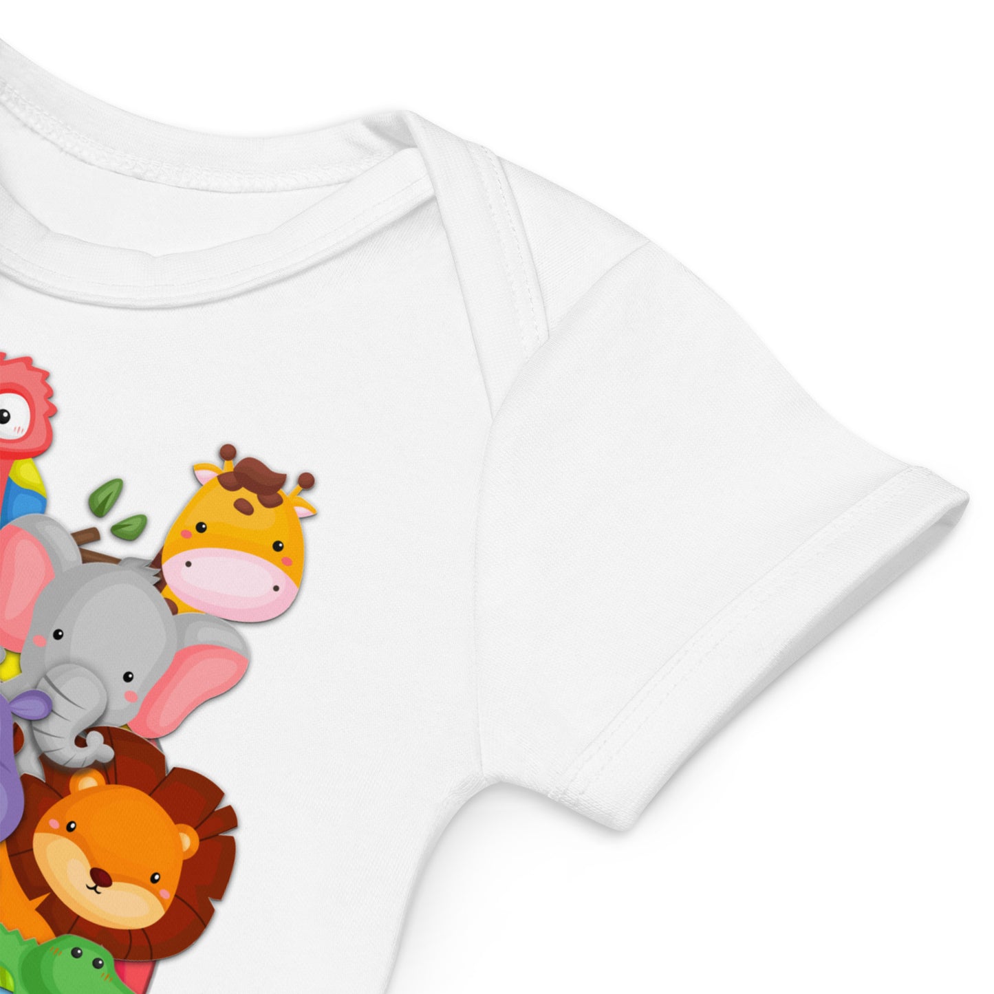 Baby romper van biologisch katoen - DierenPRET - kleur wit-Pretlettertjes Shop
