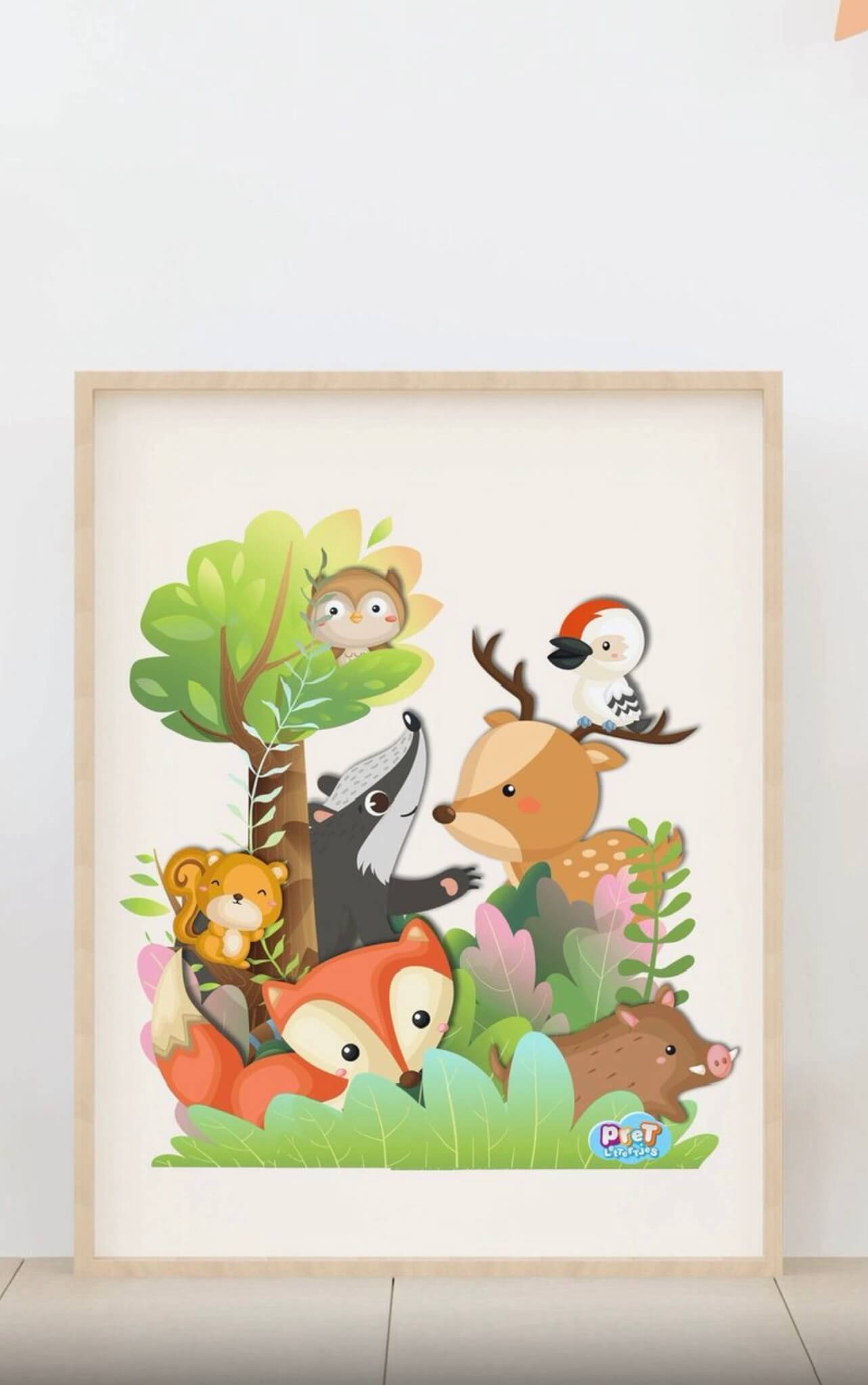 Poster Pretlettertjes Bosdieren-Pretlettertjes Shop