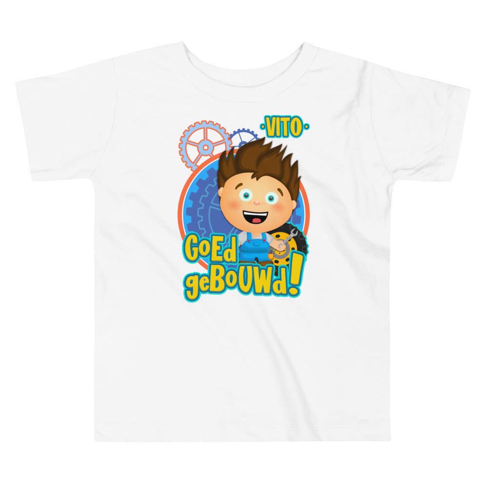 T-shirt met korte mouwen voor Peuters - Vito's Voertuigen - Kleur Wit-Pretlettertjes Shop