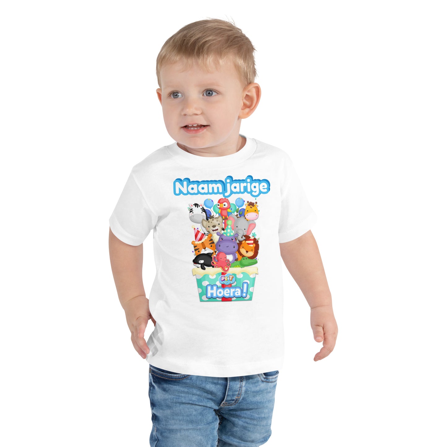 T-shirt met korte mouwen voor peuters - Pretlettertjes Verjaardag - Zelf te Personaliseren-Pretlettertjes Shop