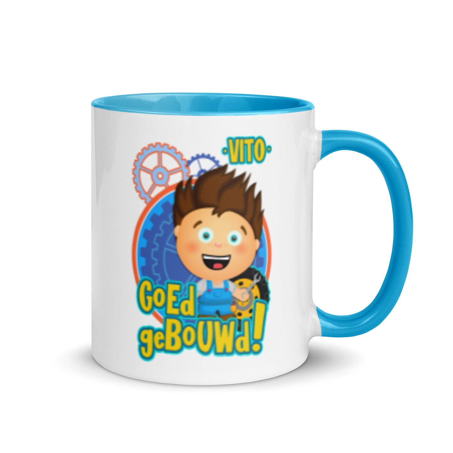 Mok met gekleurde binnenkant - Vito's Voertuigen - Kies je Kleur-Pretlettertjes Shop