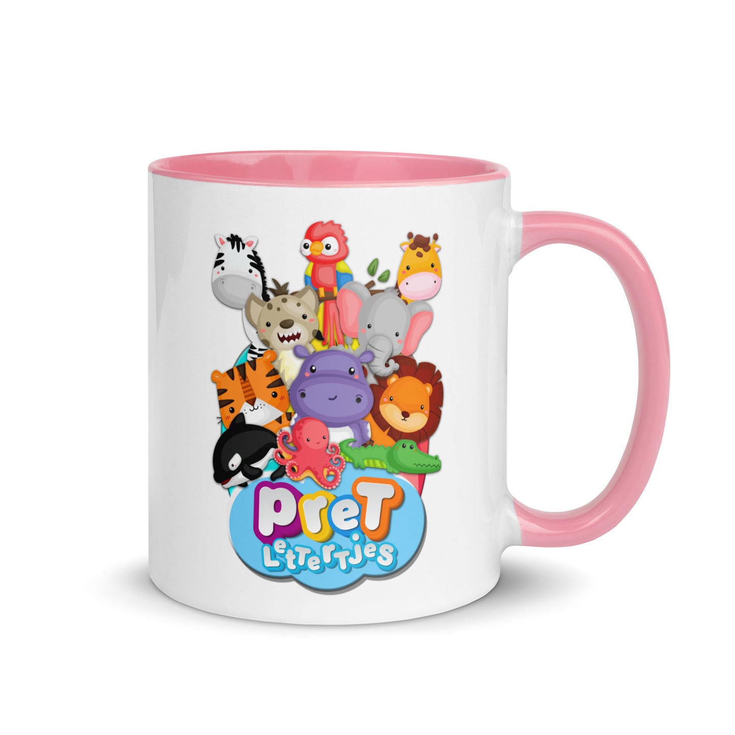 Mok met gekleurde binnenkant - Pretlettertjes DierenPret Dierentuin - Kies je Kleur-Pretlettertjes Shop