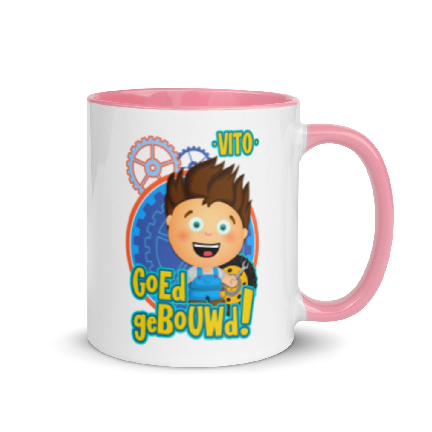 Mok met gekleurde binnenkant - Vito's Voertuigen - Kies je Kleur-Pretlettertjes Shop