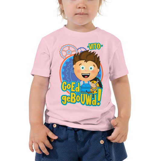 T-shirt met korte mouwen voor Peuters - Vito's Voertuigen - Kleur Roze-Pretlettertjes Shop